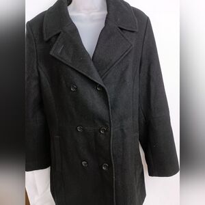 E SPIRIT Wool Women's Black Peacoat (#897)(C)